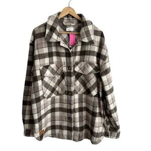 Simply Southern Shacket Patch Plaid Jacket XL